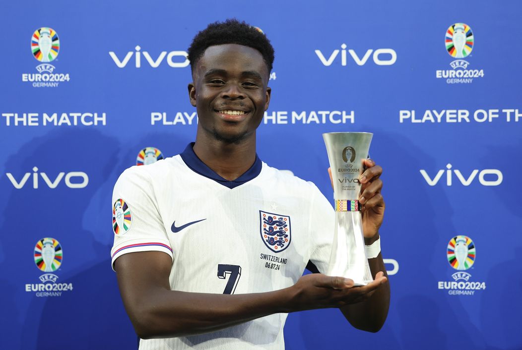 Bukayo Saka, jucătorul meciului Anglia - Elveția
