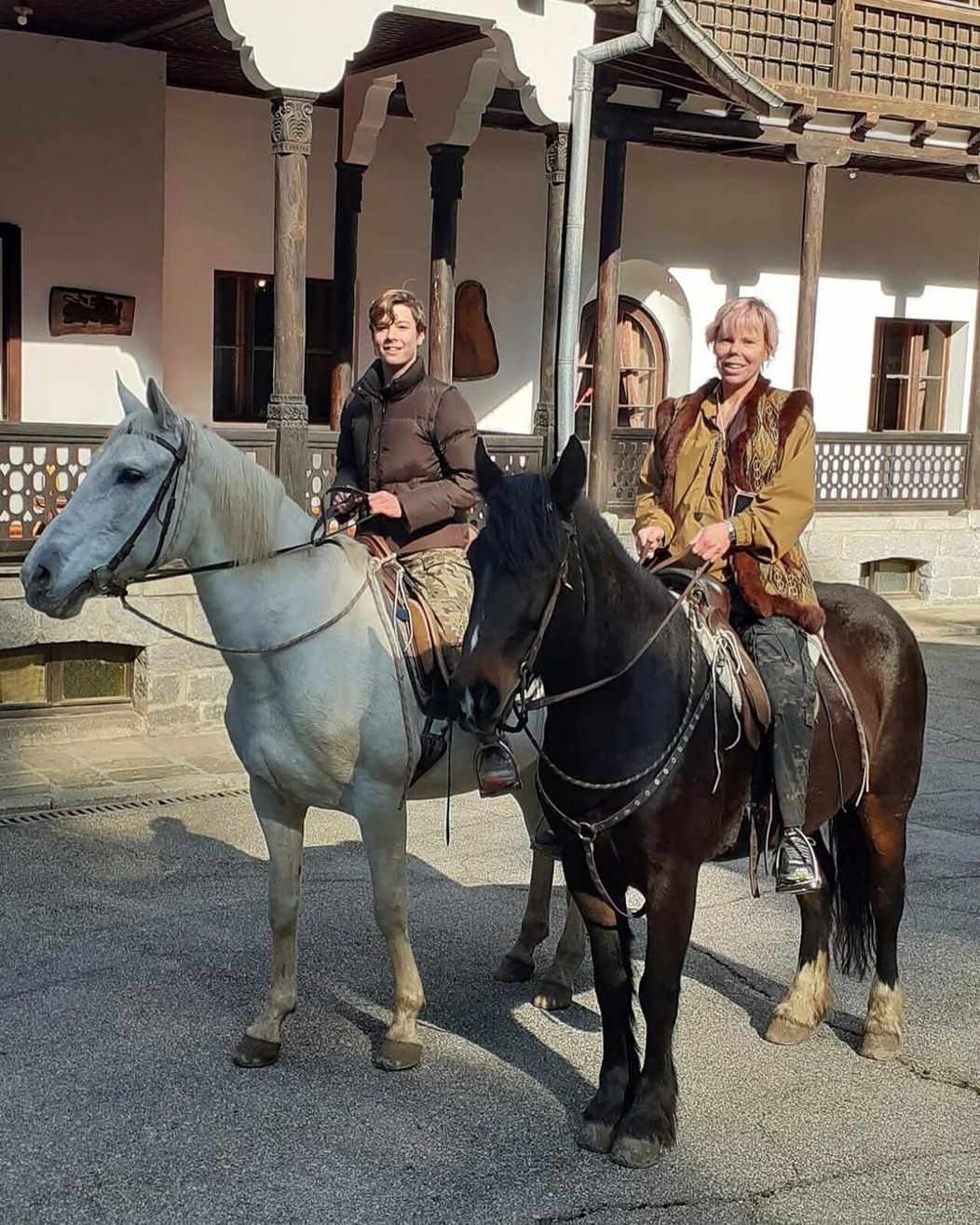 TRH Princess Kalina and her son Prince Simeon-Hassan horseback riding at the royal villa Tsarska