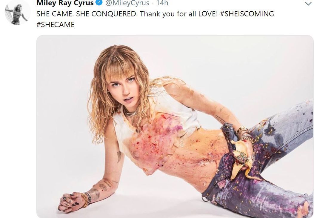 Miley Cyrus. FOTO: Twitter
