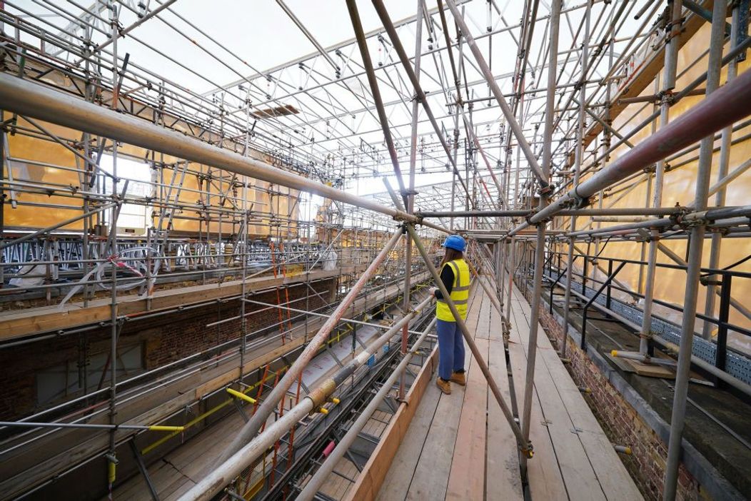 Lucrări de renovare la Palatul Buckingham din Londra, în desfășurare în vara anului 2021