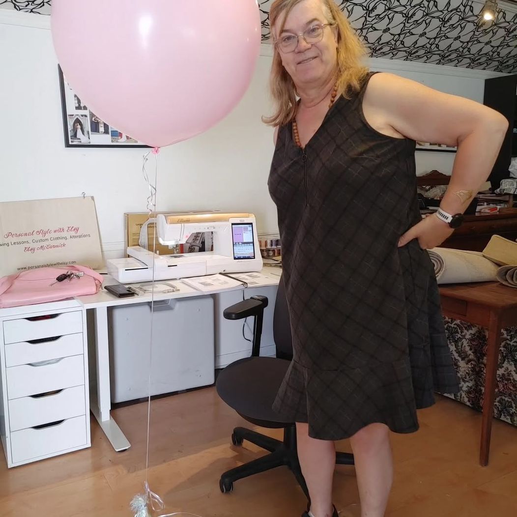 Having a little pre-birthday celebration at sewing class, Happy 60th Birthday to me!