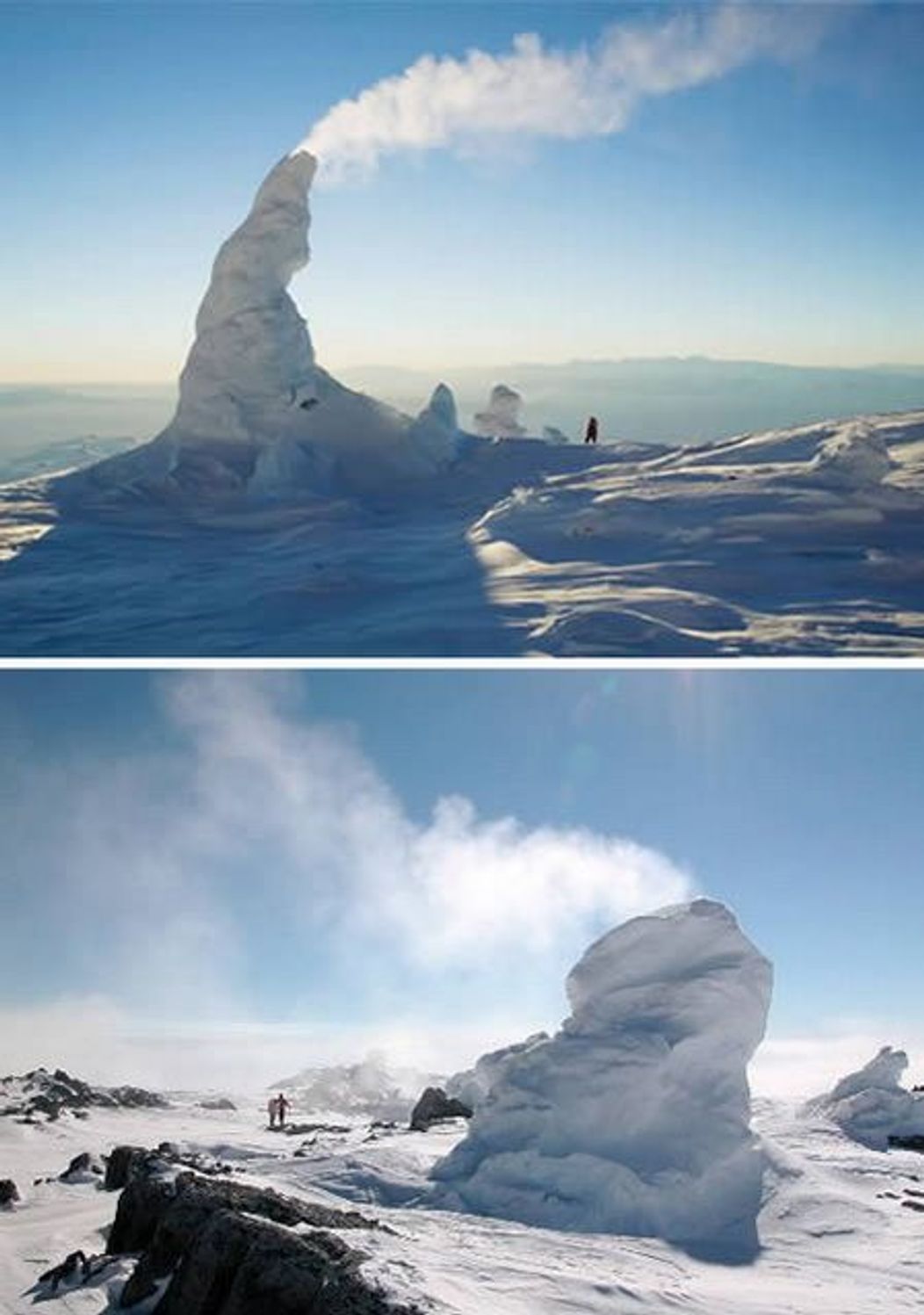 2. Tunuri de gheata de pe Muntele Erebus (Antarctica)