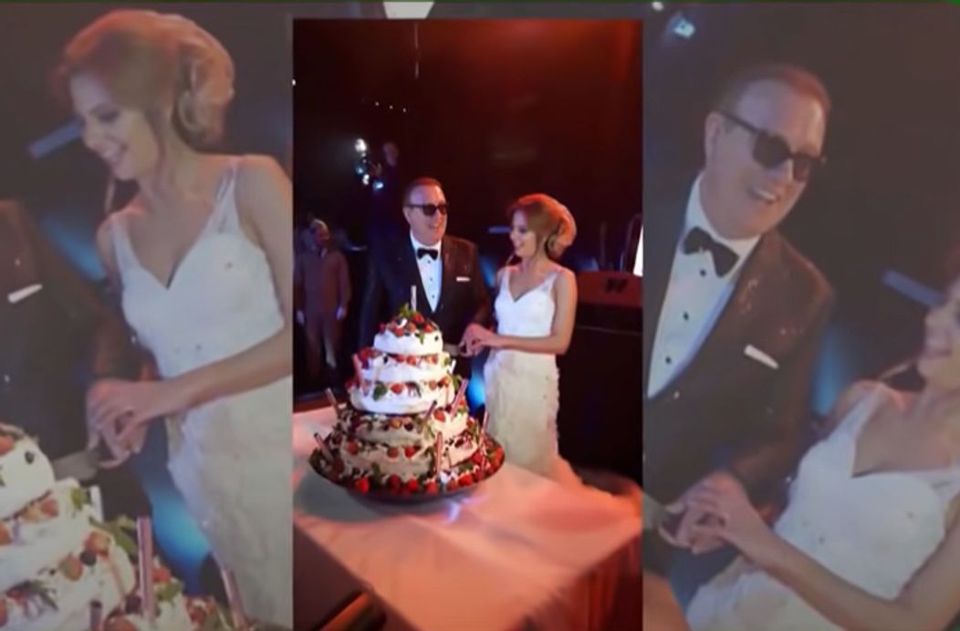 Gabriel Cotabiță și soția lui, Alina Munteanu, în seara nunții lor