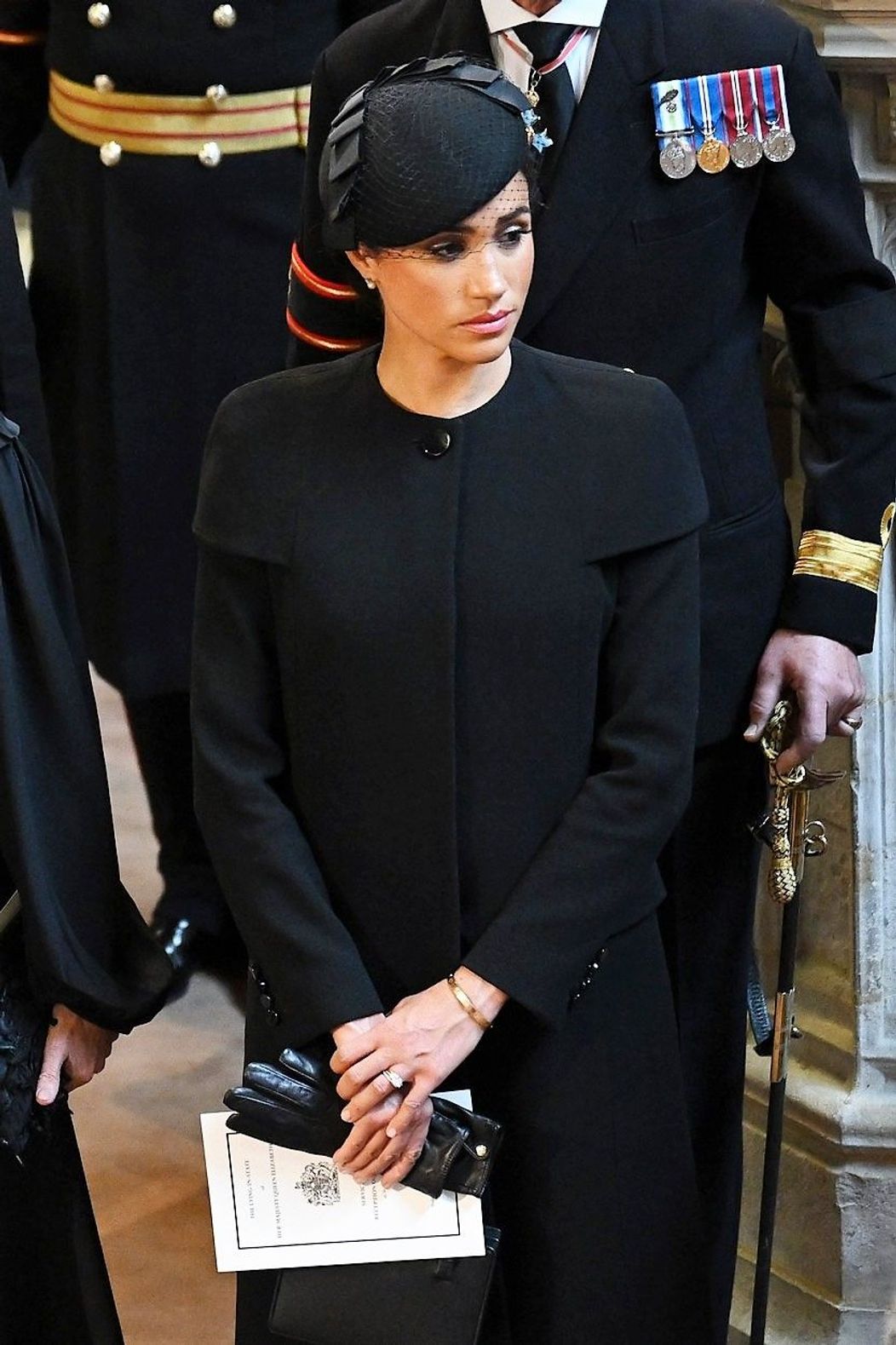 Meghan Markle este tristă în Abația Westminster care a găzduit ceremonia de adio organizată pentru Regina Elisabeta a II-a