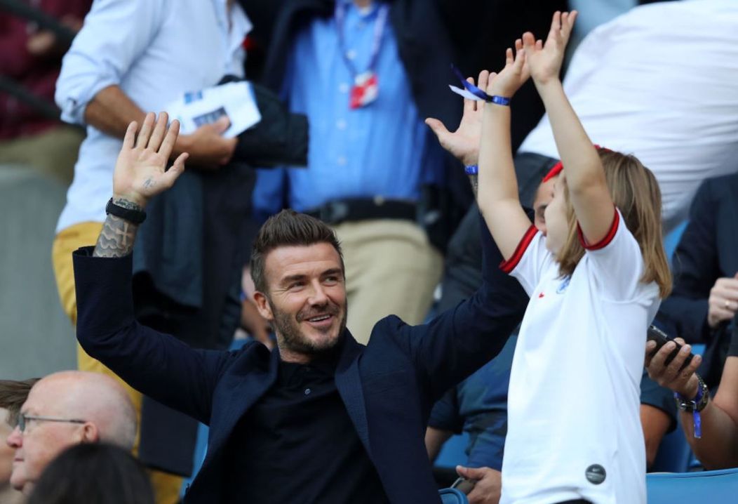 David Beckham și fiica lui, Harper. FOTO: Getty Images