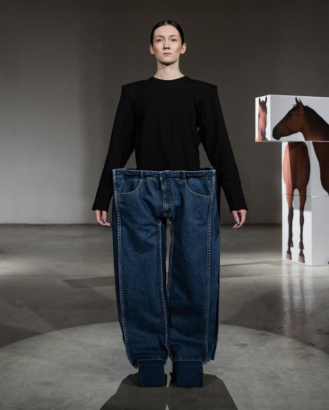 Pulled these Boxy Jeans straight outta Roblox — mad comfy for walking in a straight line. Stitched & washed with all the classic denim techniques. KS R&D was entertained by the development.. Might drop la (4)