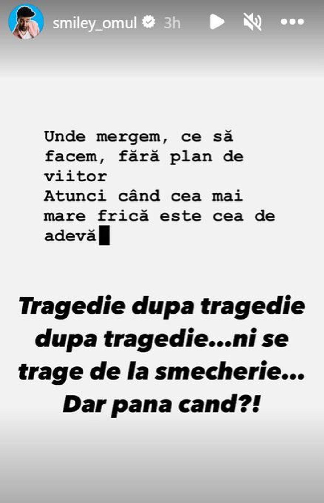 reacția lui Smiley după tragedia de la Crevedia și accidentele rutiere din august 2023, România