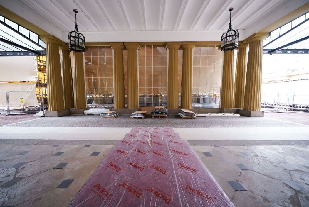Lucrări de renovare la Palatul Buckingham din Londra, în desfășurare în vara anului 2021