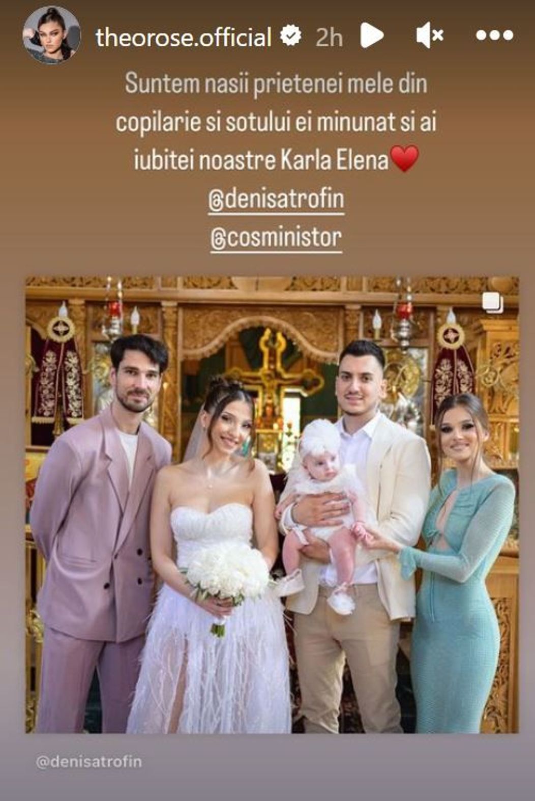 Theo Rose și Anghel Damian, nași pentru prieteni