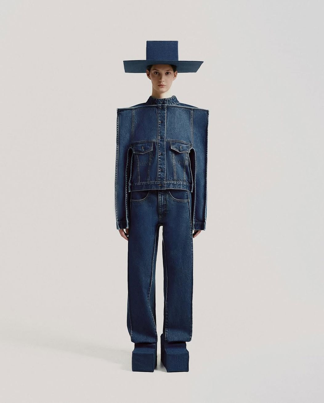 Pulled these Boxy Jeans straight outta Roblox — mad comfy for walking in a straight line. Stitched & washed with all the classic denim techniques. KS R&D was entertained by the development.. Might drop la (3)