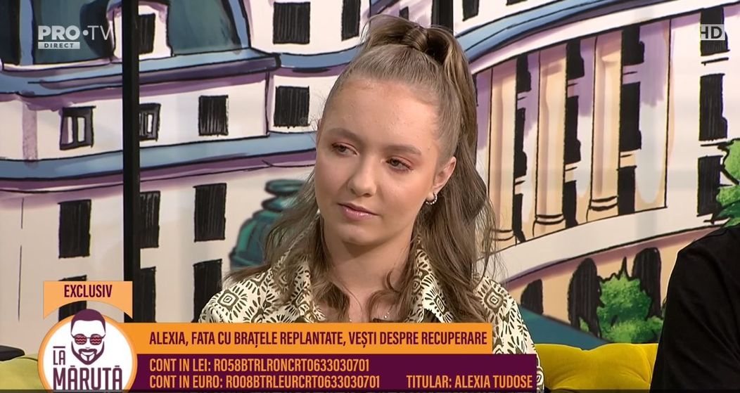 Alexia, tânăra cu brațele replantate din Botoșani 
