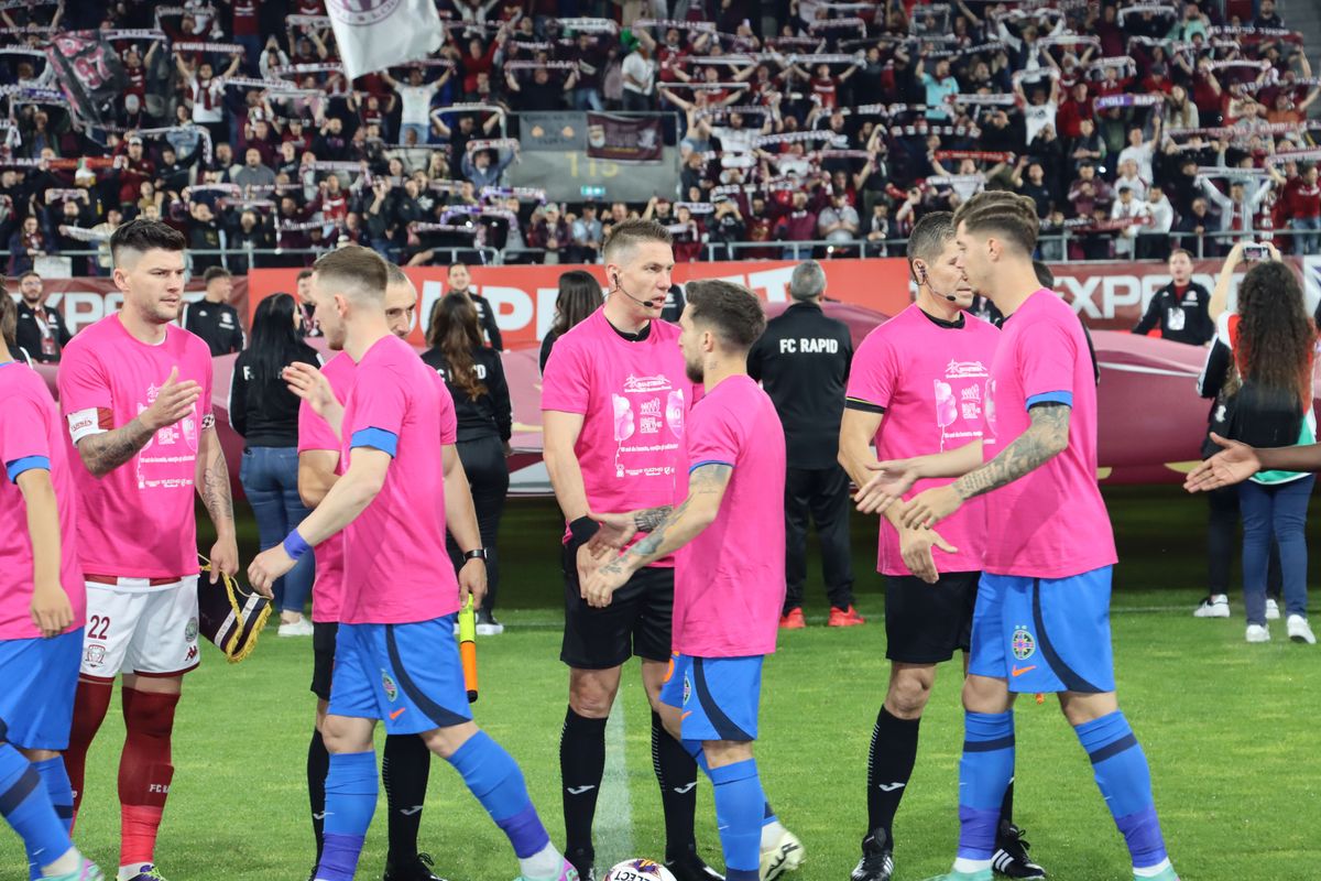 Echipele Rapid și FCSB, în roz la derby-ul etapei pentru a susține ...