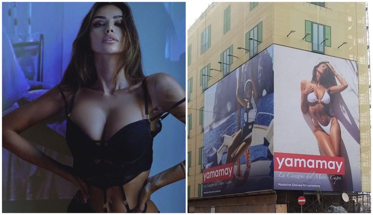 Cartelloni con Mădălina Ghenea in costume da bagno Italia: “E così è stato bloccato il traffico nelle città”