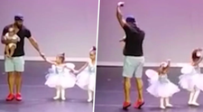 Gestul incredibil facut de un tata pentru fiica lui in momentul in care aceasta s-a blocat pe scena