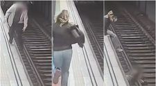 Cine este eroina care și-a riscat viața pentru a salva un bărbat căzut pe șina de la metrou! Momentul înfiorător, surprins pe camerele de supraveghere VIDEO