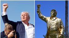 Cine i-a ridicat lui Donald Trump o statuie uriașă, placată cu aur. Turiștii se înghesuie la poze cu „Don Colossus”