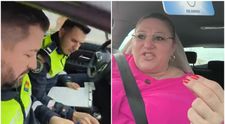 Imaginile șocante cu Diana Șoșoacă, după ce a fost prinsă conducând cu 110 km/h pe un drum cu limita maximă de 40 km VIDEO