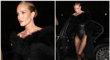 „Oare Jason Statham a văzut-o când ieșea din casă?” Rosie Huntington-Whiteley, soția starului din filmele de acțiune, a apărut doar într-un body de piele la Premiile BAFTA