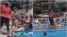 Scandal cu urlete și țipete la piscină, după ce unei femei i s-a „furat” șezlongul! Momentul a fost surprins pe camere VIDEO
