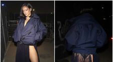 Fusta este fix degeaba! Rihanna, ținută îndrăzneață în public, într-o fustă transparenta prin care se vede tot