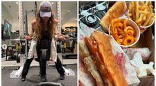 Cântăreața care se dă în vânt după fast-food. Își comandă o porție mare de cartofi prăjiți, iar apoi trage greu de fiare pentru a-și menține siluetă fără cusur