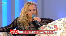 Andreea Antonescu, intr-o bluza transparenta si pantaloni foarte scurti la 
