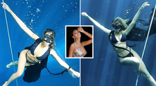 VIDEO Mădălina Ghenea a făcut cursuri de scufunfări pentru o ședință foto sub apă