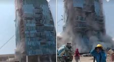 Momentul în care o clădire se prăbușește în timpul cutremurului de 7,7 din Myanmar. Imagini cutremurătoare
