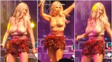 Bustiera nu a mai făcut față! Andreea Bănică, dezlănțuită în concert: 