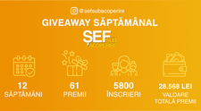 GIVEAWAY-ul Șef sub acoperire la final: 61 de premii, în valoare totală de 28.568 lei