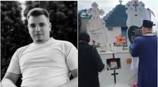 Imagini sfâșietoare de la parastasul lui Mădălin, tânărul care a murit în Olt după ce și-a prins iubita cu un alt băiat