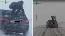 Surprins de viscol fără cauciucuri de iarnă, un vasluian a găsit soluția! Cum a fost filmat șoferul VIDEO VIRAL
