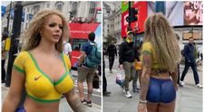 A ieșit pe stradă “îmbrăcată” doar cu vopsea, dar nimeni nu și-a dat seama. Cum a apărut influencerița la metrou