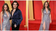 Apariție demnă de Oscar! La 58 de ani, Elizabeth Hurley a strălucit la brațul fiului ei la petrecerea Vanity Fair