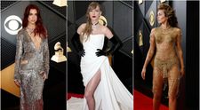 Cele mai spectaculoase tinute de pe covorul roșu de la Premiile Grammy. Taylor Swift, un exemplu de eleganță și rafinament