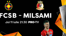 PRO TV va transmite joi seara prima manșă a turului 1 din Europa League, FCSB – FC Milsami Orhei