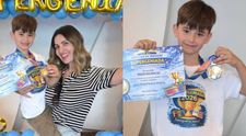 Reușită spectaculoasă pentru mezinul Elei Crăciun! A urcat pe prima treaptă a podiumului și a emoționat-o până la lacrimi