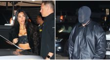 Kim Kardashian și Kanye West, întâlnire de gradul zero! Artistul și-a acoperit fața, în timp ce starleta a ieșit din casă într-o bustieră și o blană de 13.000 de dolari