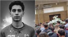Imagini sfâșietoare de la înmormântarea lui Matias, fotbalistul care a murit în accidentul din Dumbrăvița. Zeci de persoane au venit să își ia rămas bun
