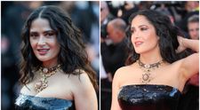 Încă o rochie neîncăpătoare pentru formele Salmei Hayek. Ținuta în care a fost ovaționată la Cannes