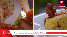 Mămăligă gratinată cu urdă și jumări