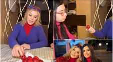 Loredana și fiica ei, ca două surori în noaptea Învierii: mama si fiica par de aceeași vârstă: “Ce frumoasă este fata!”
