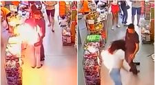 Scene de groază într-un supermarket aglomerat: o femeie a fost cuprinsă de flăcări. Ce i s-a întâmplat victimei
