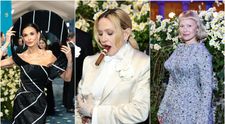 “Veteranele” de la Met Gala, apariții bizare: Pamela Anderson cu o tunsoare neinspirată, Demi cu o rochie-cravată și Madonna cu un trabuc pe covorul roșu