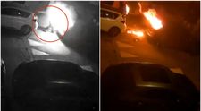 VIDEO Momentul terifiant în care un bărbat își dă foc în timp ce încearcă să incendieze o mașină! Totul a fost surprins pe camerele de supraveghere