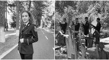 Roberta Ungureanu a fost înmormântată cu onoruri militare. Imagini de la casa părintească a polițistei unde s-au adunat colegii îndurerați
