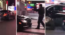 Un sofer agresiv a calcat un politist cu masina, dupa ce a facut drifturi in Times Square