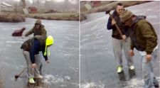 S-au jucat ruleta ruseasca pe un lac inghetat, iar filmuletul a devenit VIRAL