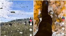 A plouat cu bani! Kazma, un influencer din Cehia, a aruncat din elicopter un milion de dolari, iar oamenii s-au grăbit să prindă cât mai multe bancnote