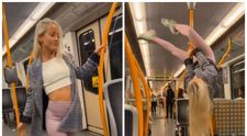 VIDEO Sub privirile uimite ale călătorilor, o tânără dansează la bară în metrou